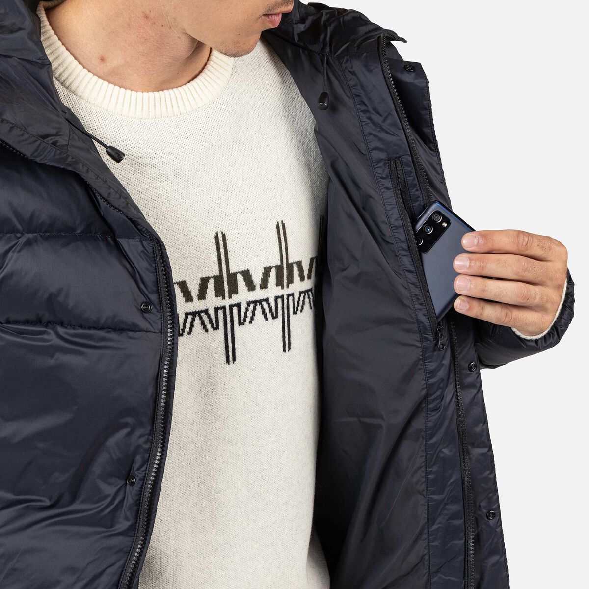 Men's Aretu Down Hoodie Black