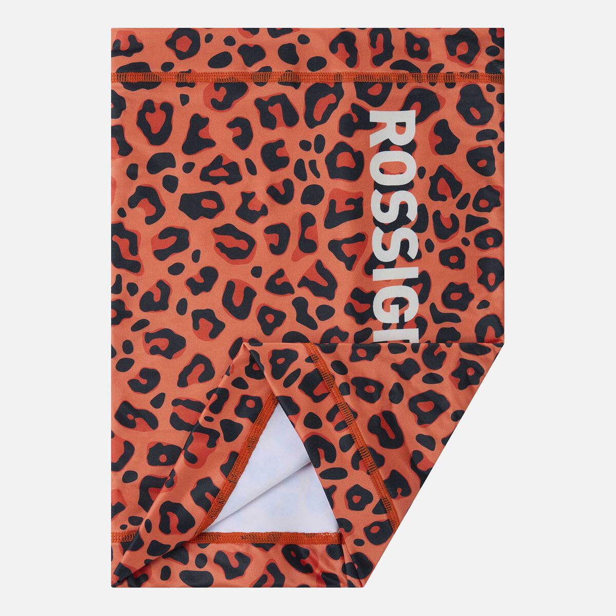 Allover Print Neck Warmer Orange Wild Leopard Print