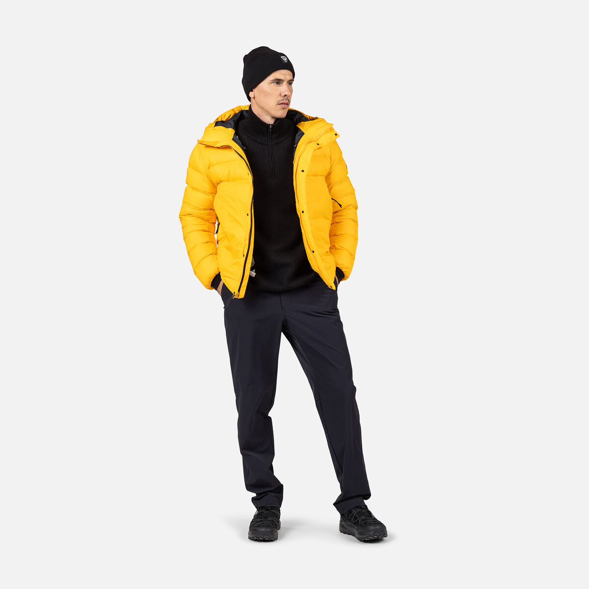 Men's Aretu Down Hoodie Saffron Ylw