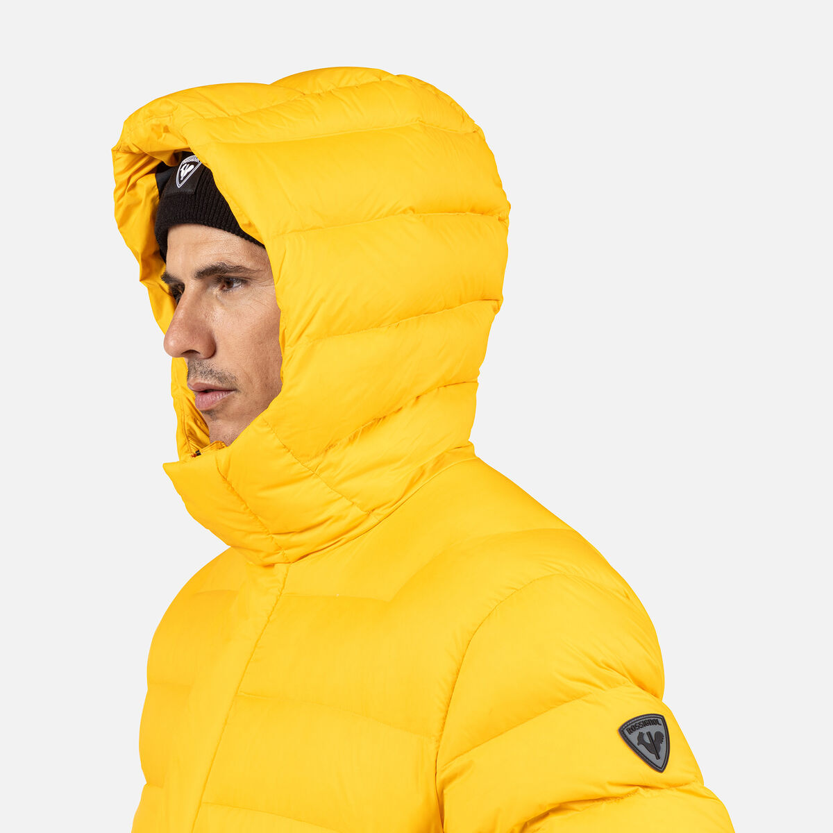 Men's Aretu Down Hoodie Saffron Ylw