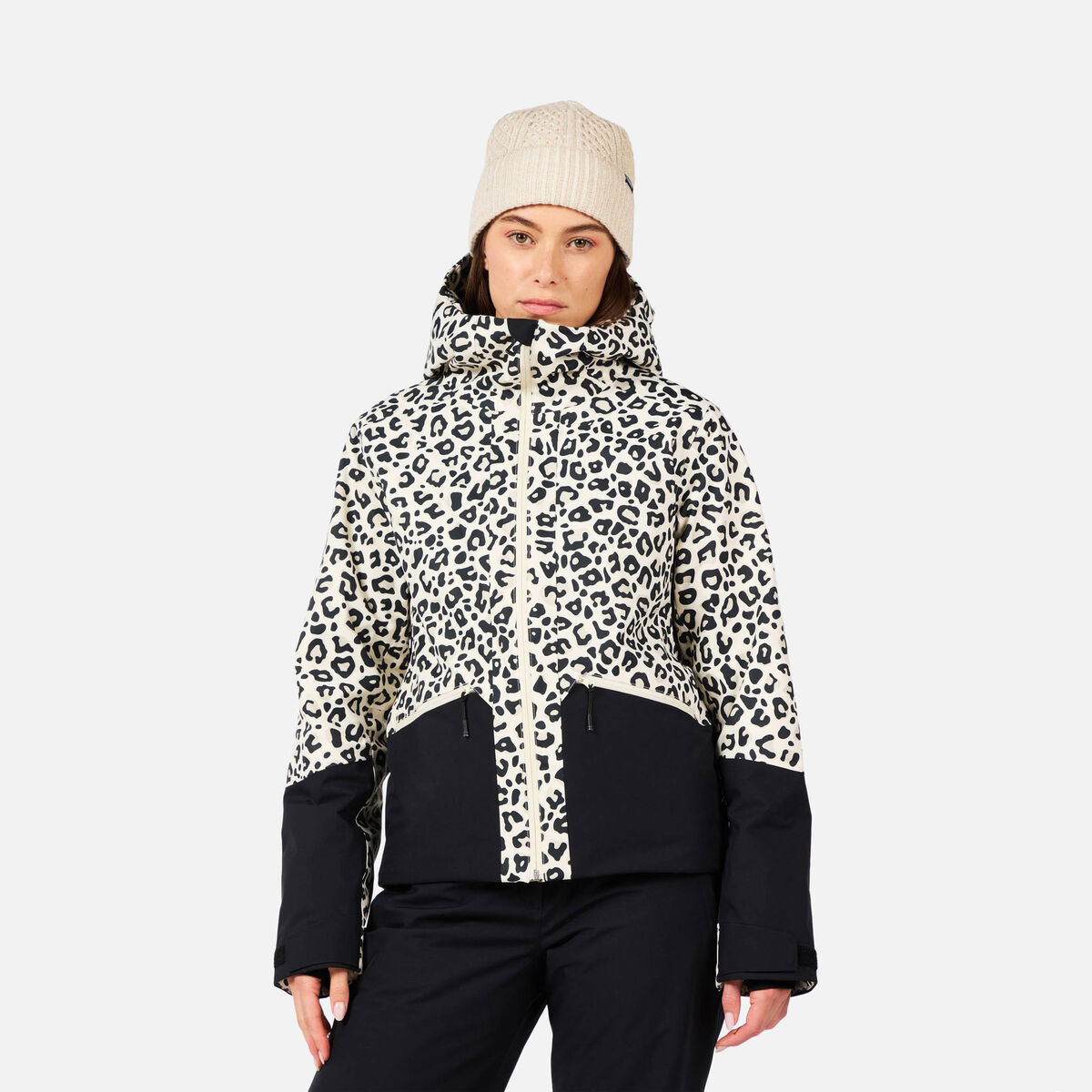 Women's Rochrun Allover Print Ski Jacket Nature Wild Leopard Print