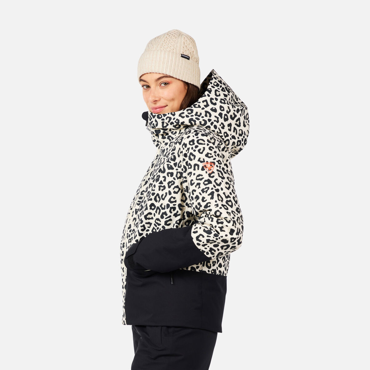 Women's Rochrun Allover Print Ski Jacket Nature Wild Leopard Print