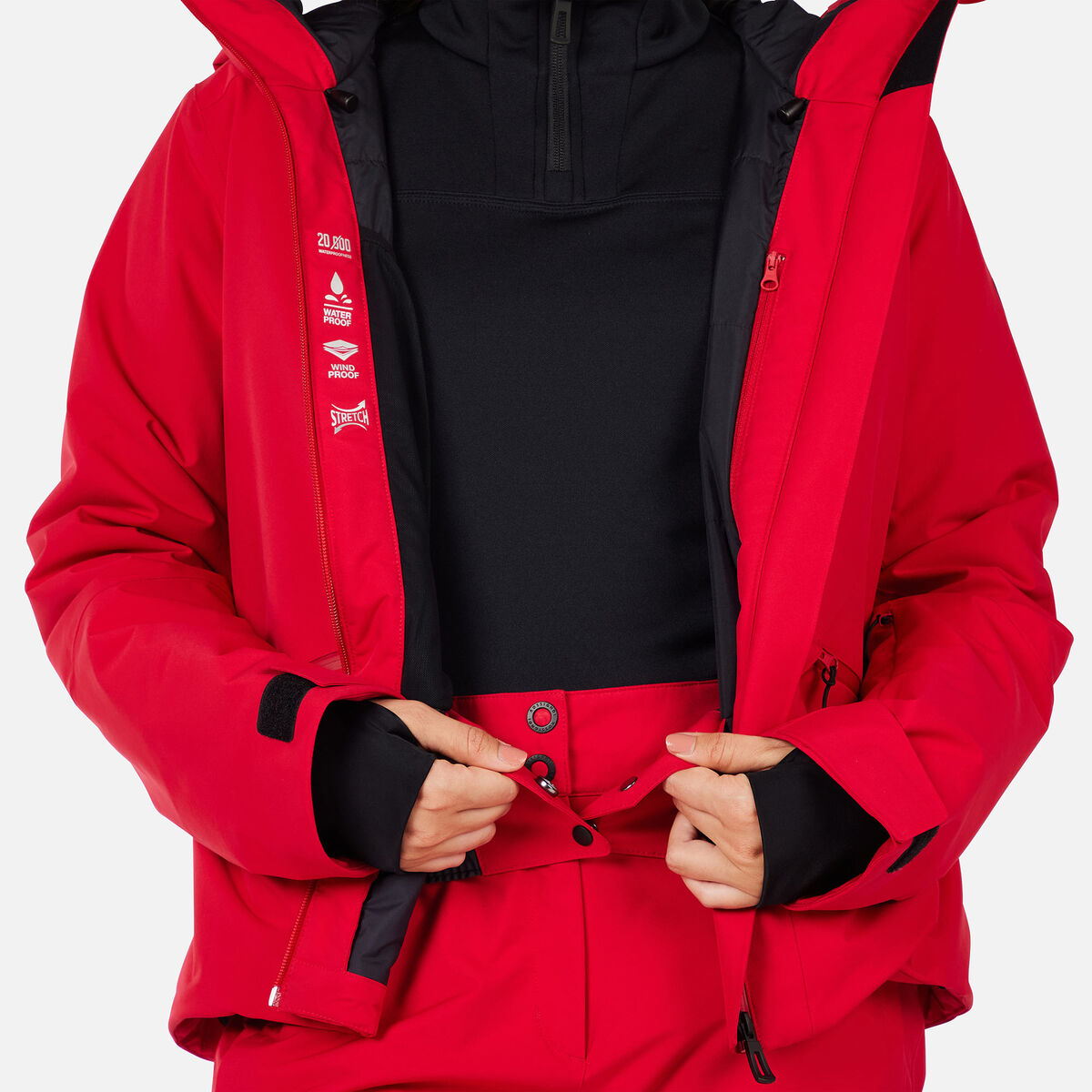 Women's Rochrun Insulated Back-Logo Ski Jacket Ruby Red