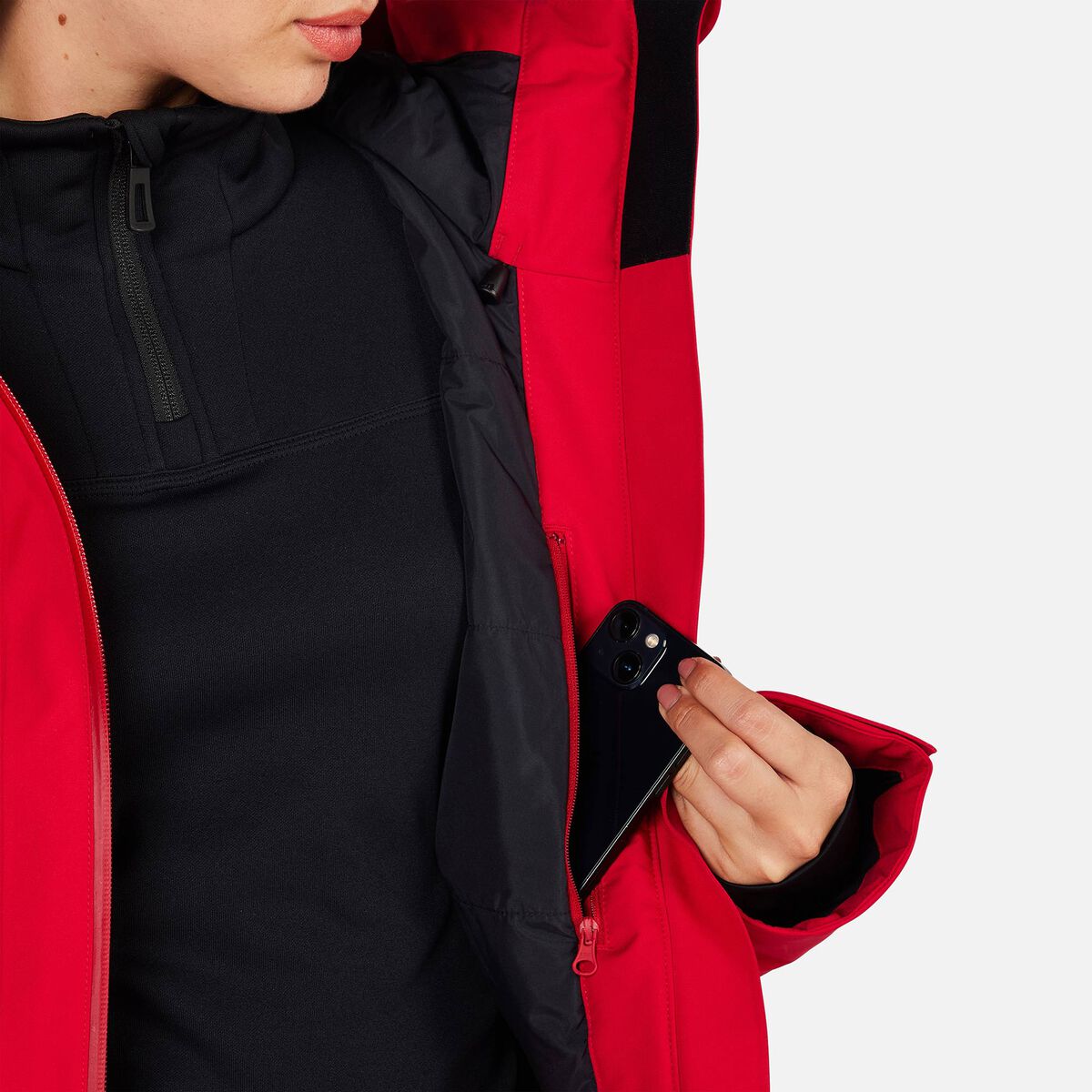 Women's Rochrun Insulated Back-Logo Ski Jacket Ruby Red