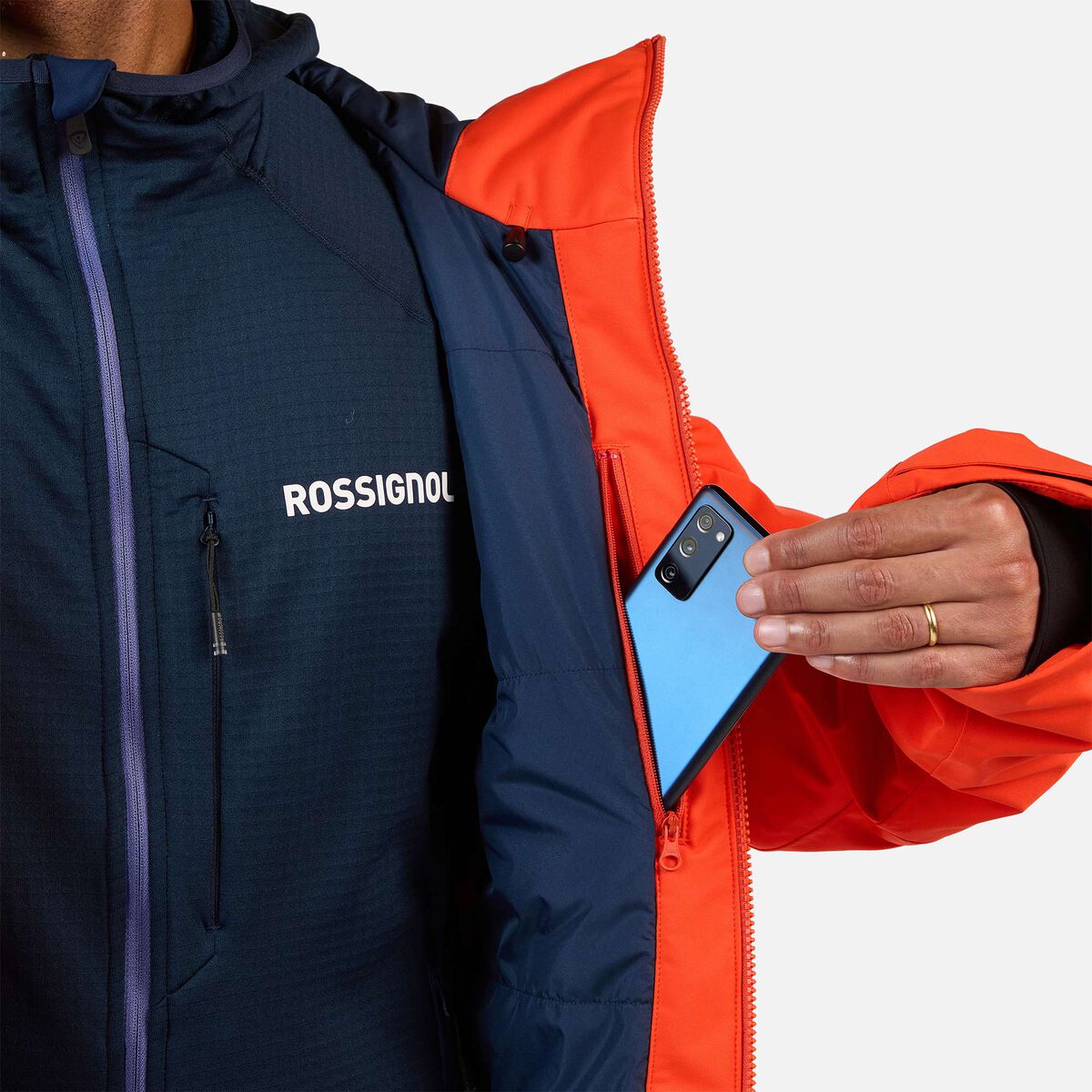 Men's Rochrun Insulated Back-Logo Ski Jacket Golden Gate
