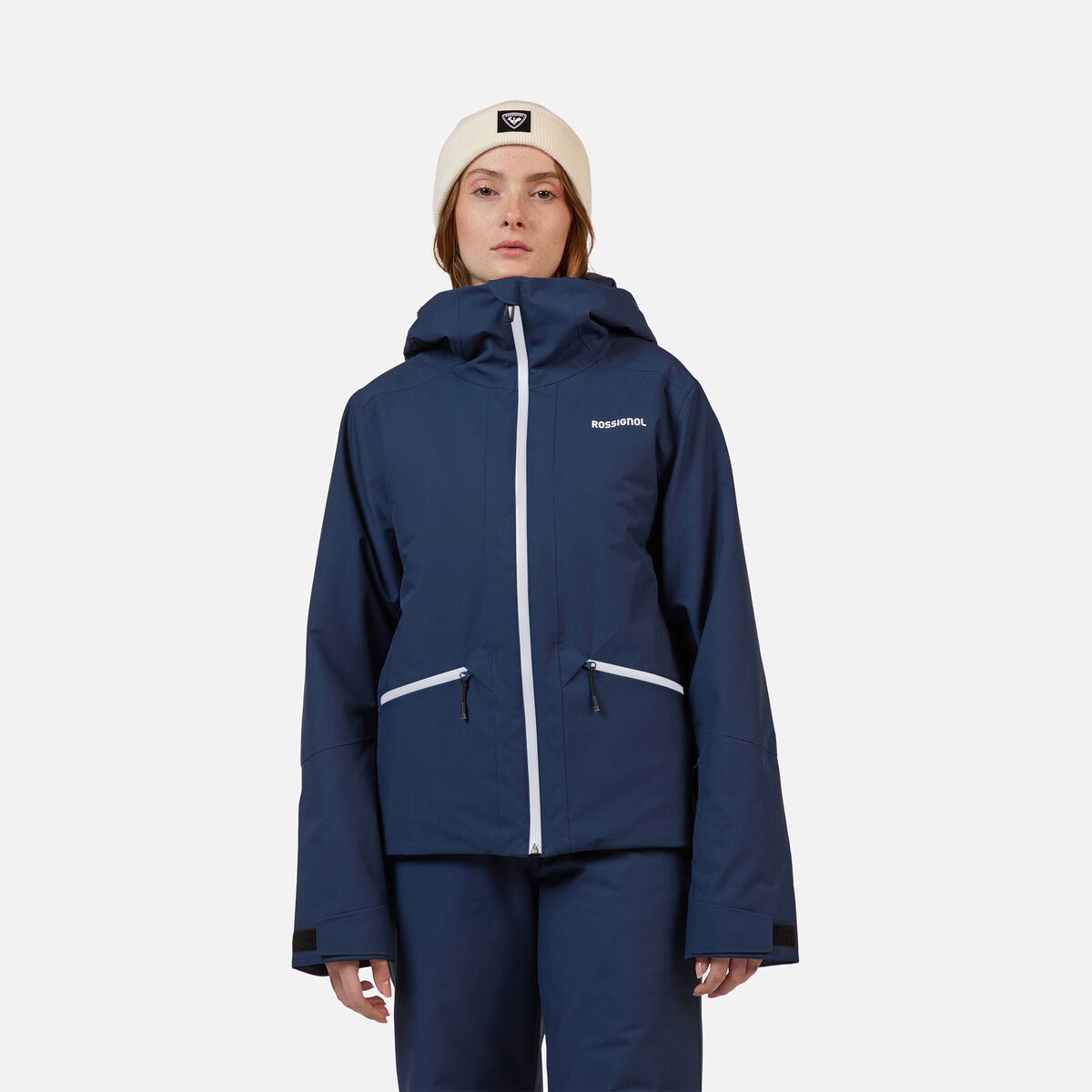 Women's Rochrun Insulated Back-Logo Ski Jacket Dark Navy