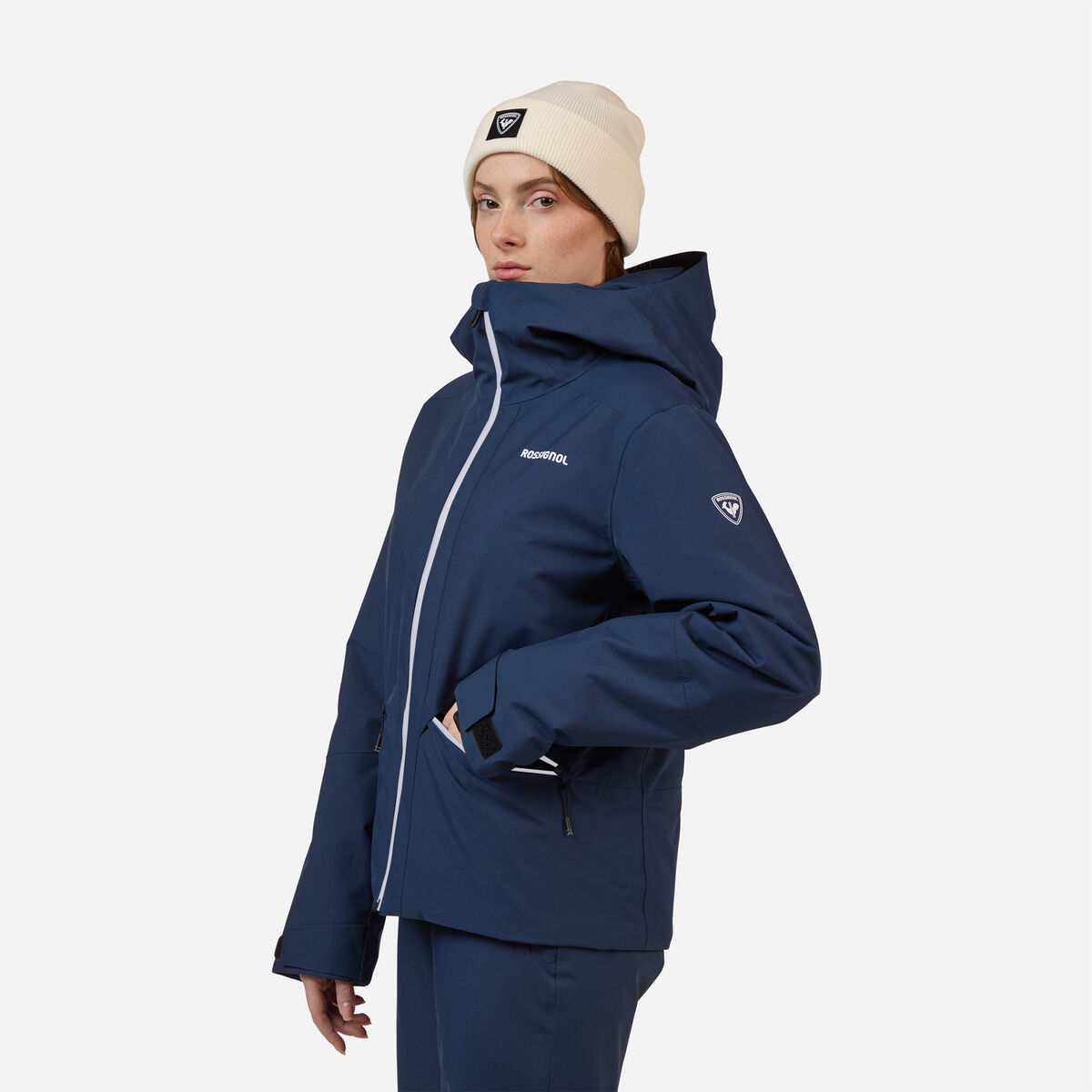 Women's Rochrun Insulated Back-Logo Ski Jacket Dark Navy