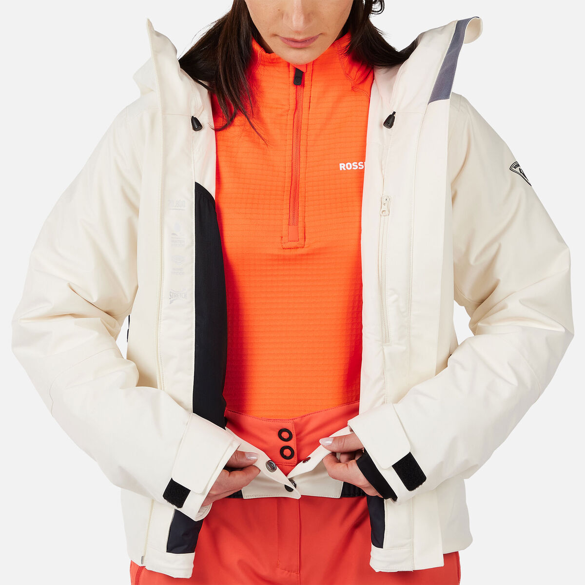 Women's Rochrun Insulated Back-Logo Ski Jacket Nature White