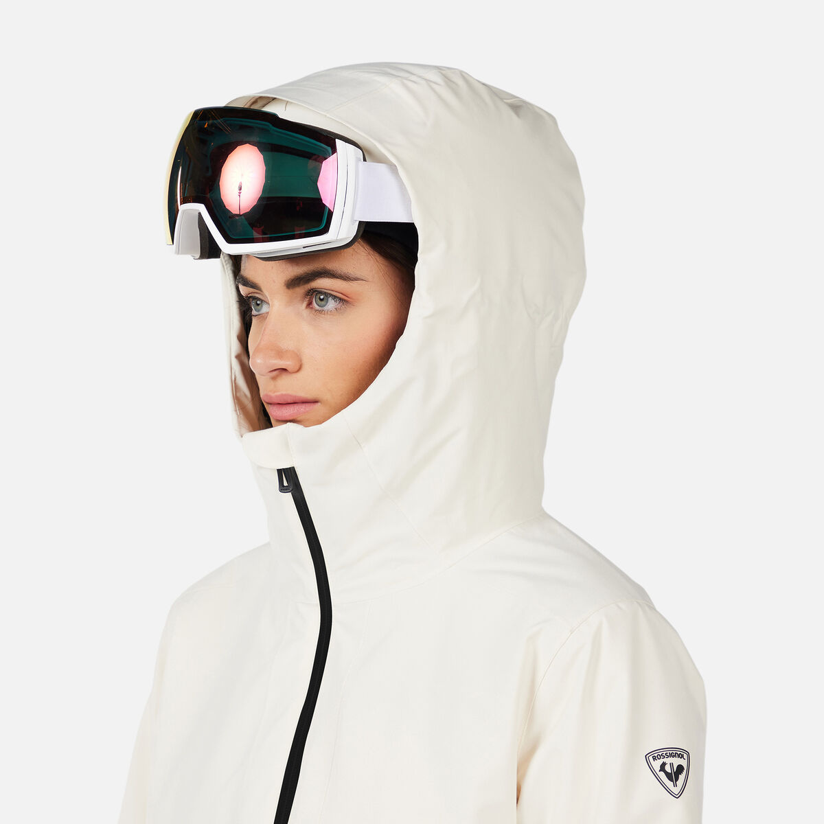 Women's Rochrun Insulated Back-Logo Ski Jacket Nature White