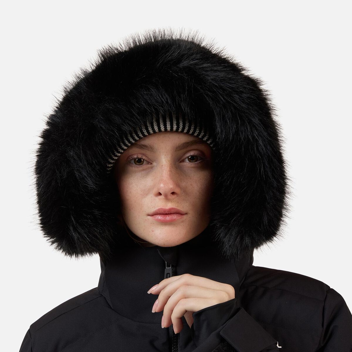 Women's Staci Insulated Ski Jacket with Faux Fur Black