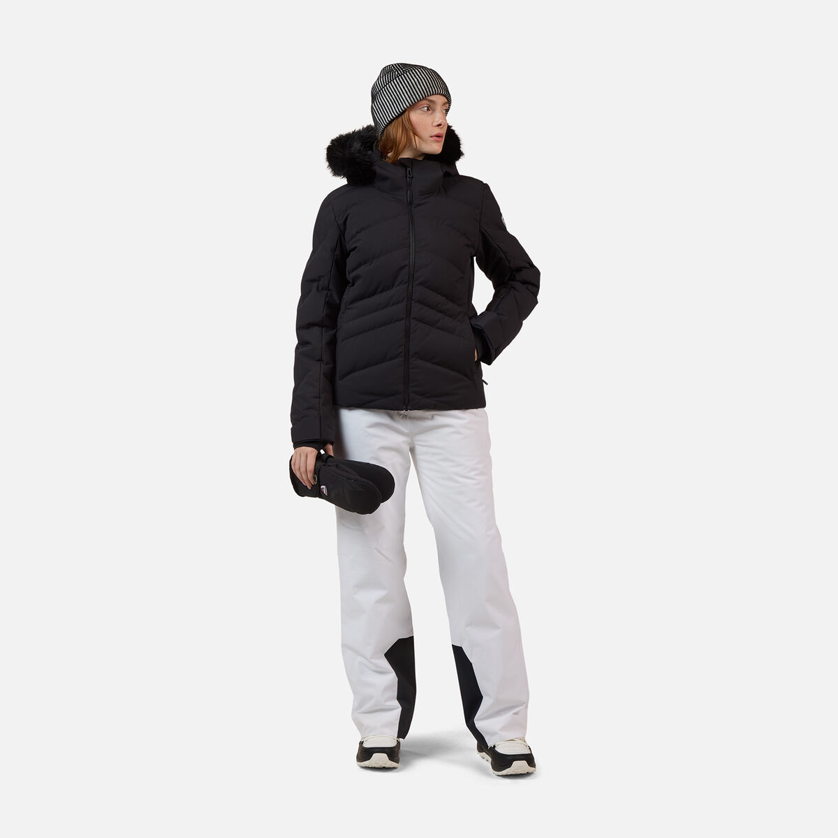 Women's Staci Insulated Ski Jacket with Faux Fur Black