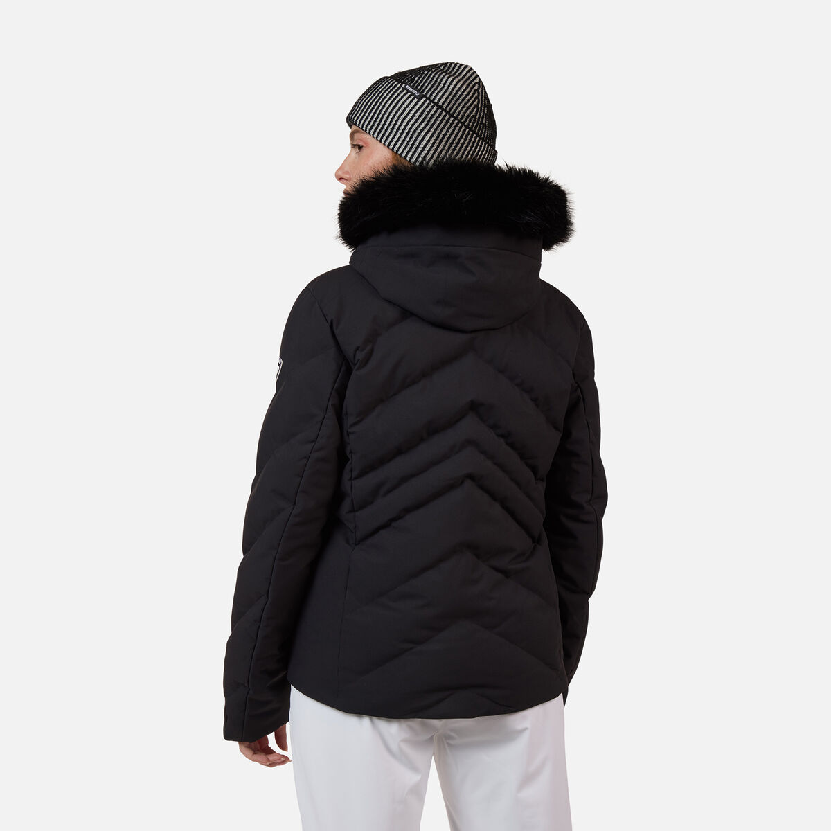 Women's Staci Insulated Ski Jacket with Faux Fur Black