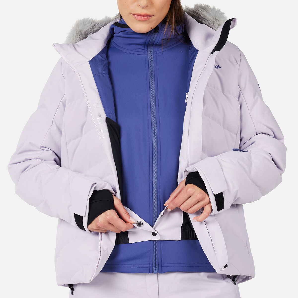 Women's Staci Insulated Ski Jacket with Faux Fur Galactic Lilac