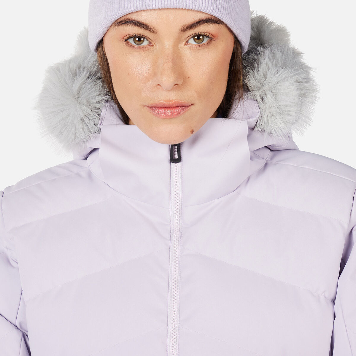 Women's Staci Insulated Ski Jacket with Faux Fur Galactic Lilac