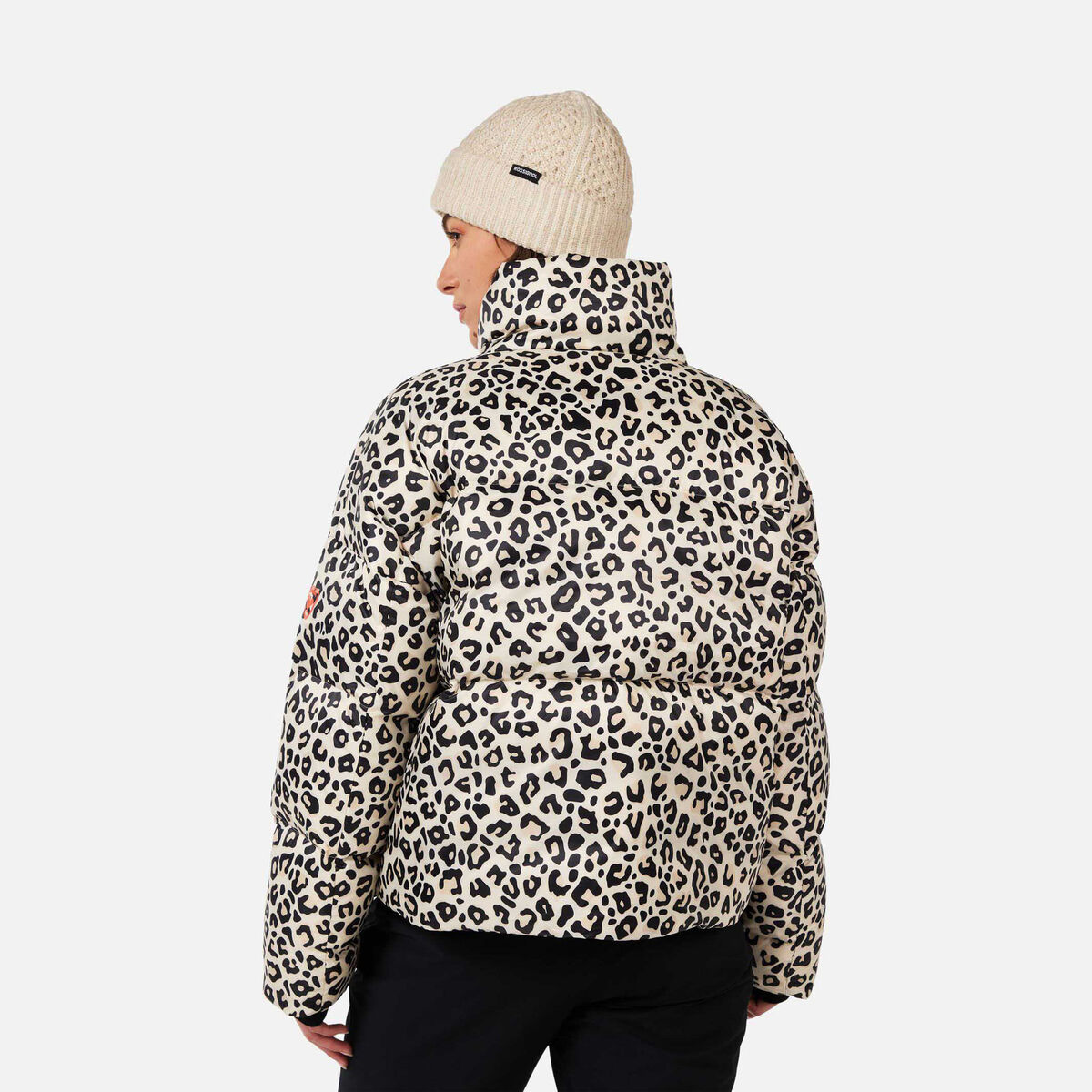 Women's Rossignol Aretu Allover Print Down Jacket Nature Wild Leopard Print