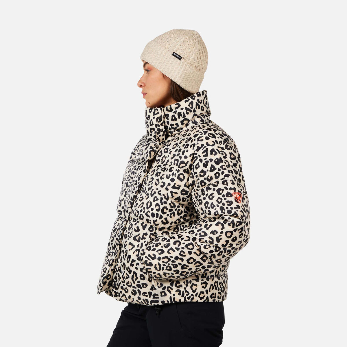 Women's Rossignol Aretu Allover Print Down Jacket Nature Wild Leopard Print