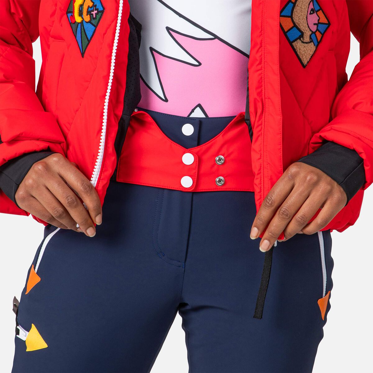 Women's JCC Lumy Down Bomber Ski Jacket Red 14 Women's JCC Lumy Down Bomber Ski Jacket Red