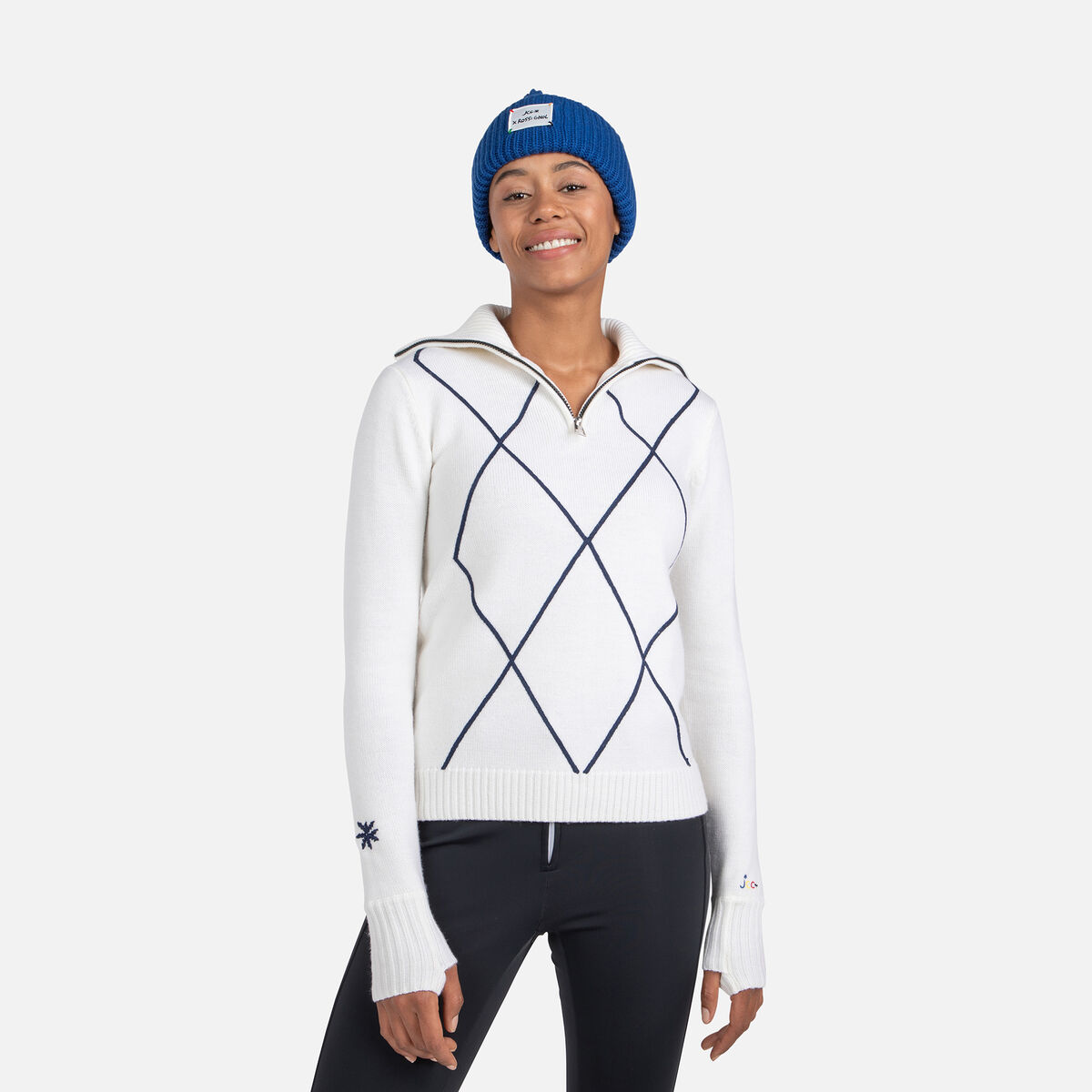Women's JCC Half-Zip Sweater White