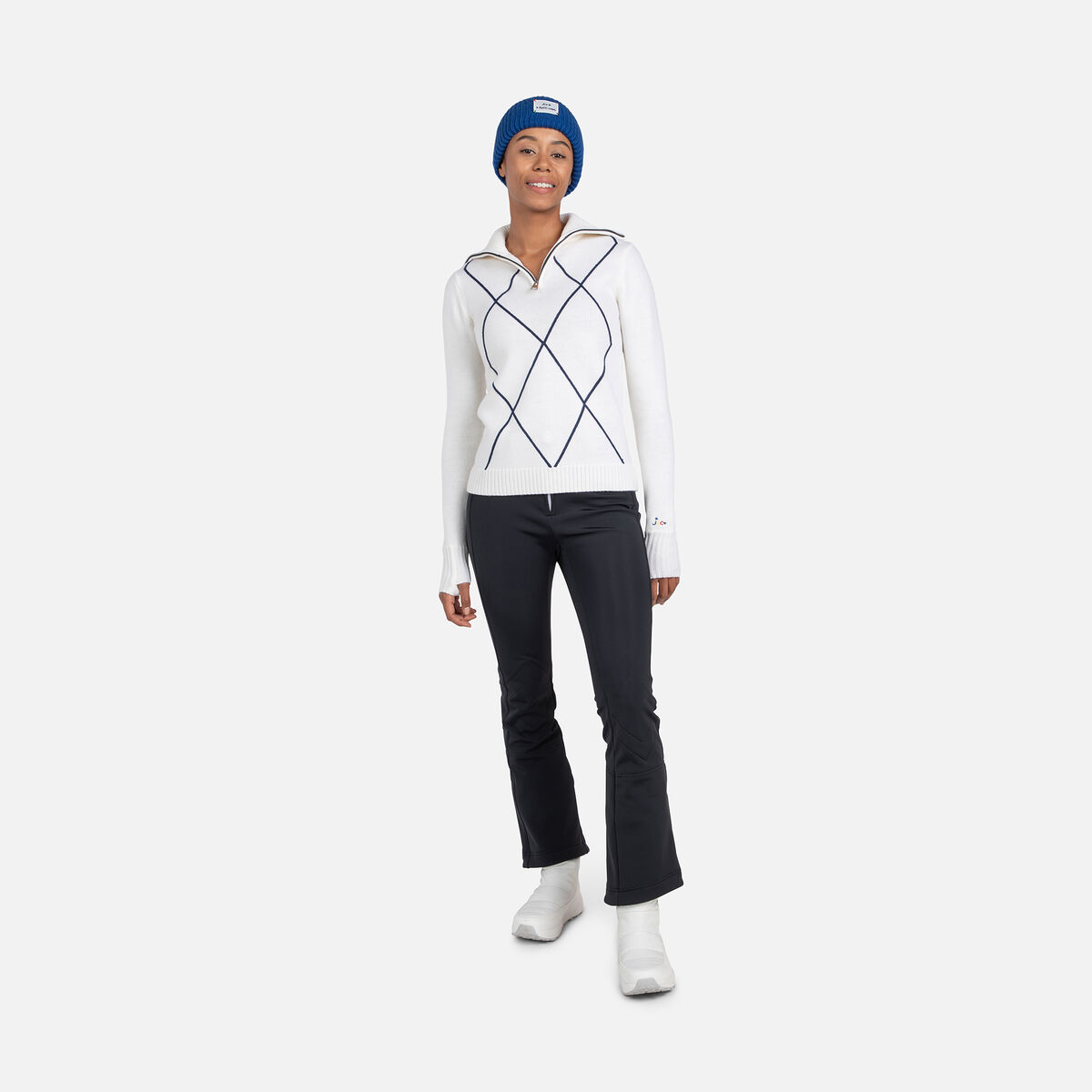 Women's JCC Half-Zip Sweater White