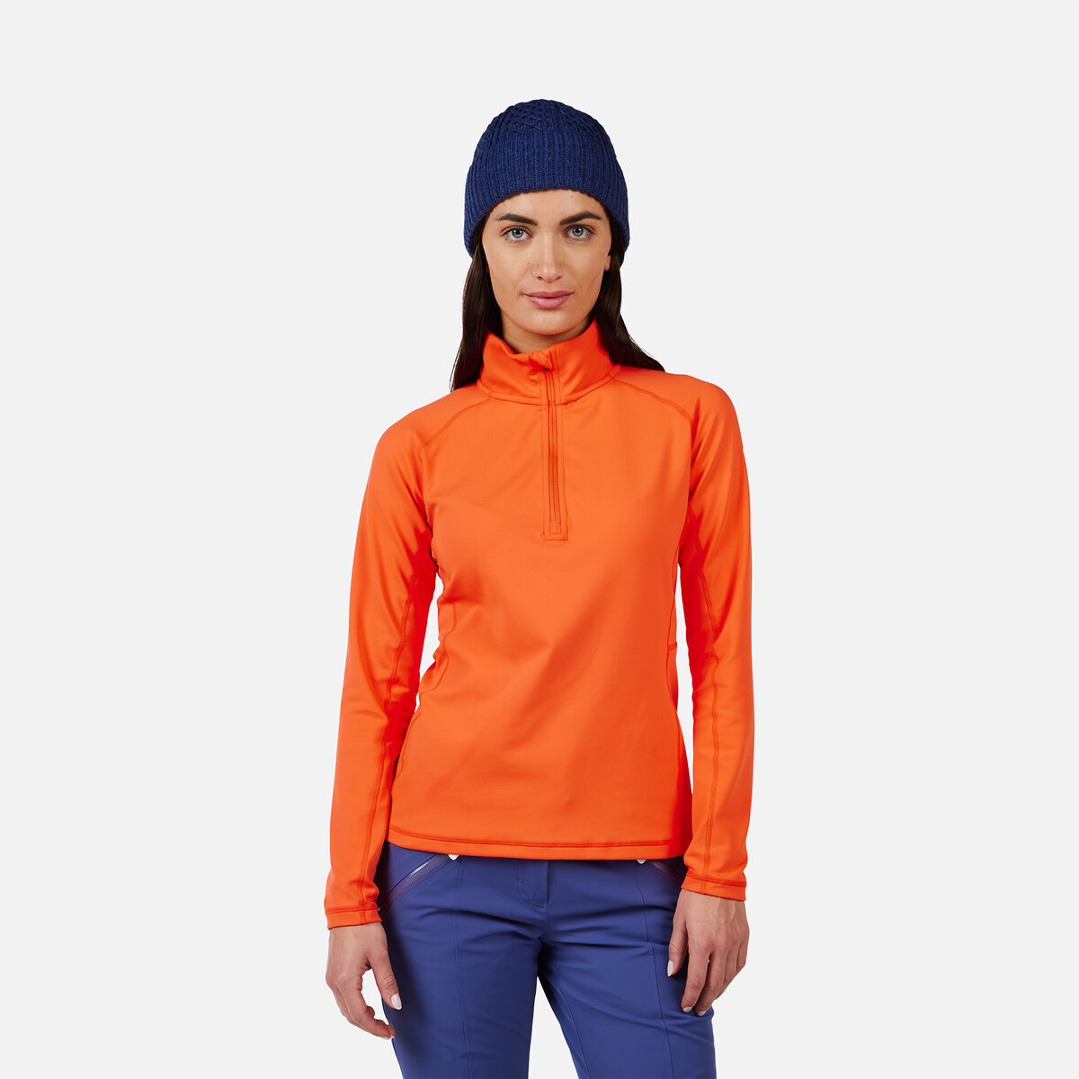 Women's Mid Layer Stretch Half-Zip Orange Flame