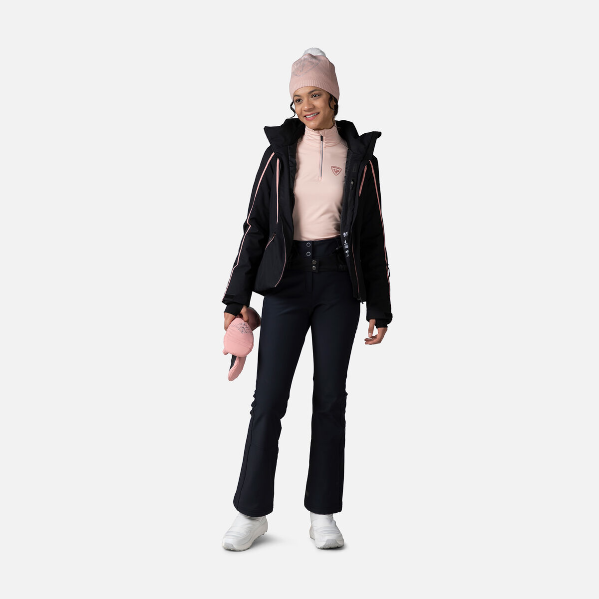 Women's Classique Half-Zip Baselayer Top Powder Pink