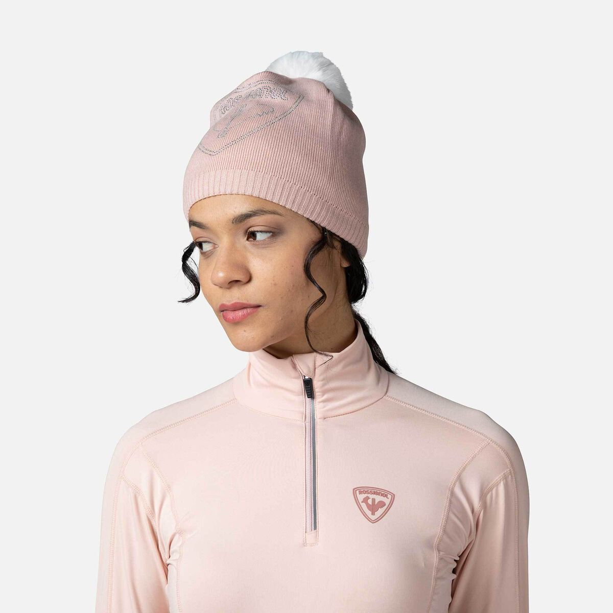 Women's Classique Half-Zip Baselayer Top Powder Pink