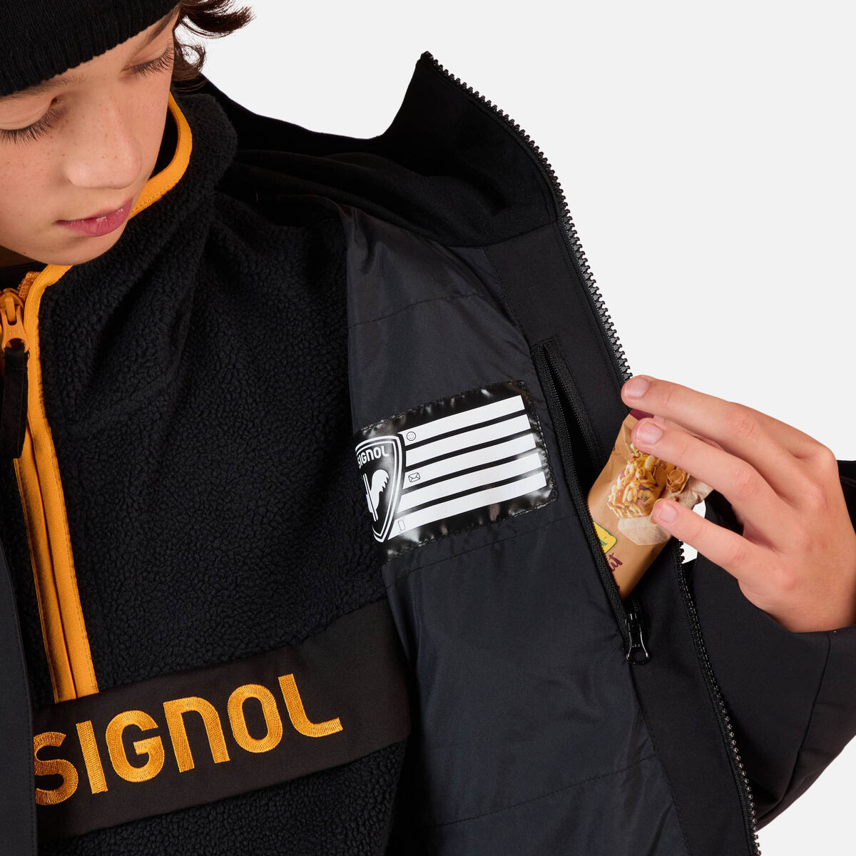 Boys' Siz Quilted Ski Jacket Black