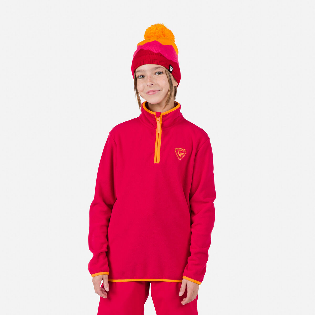 Juniors' Strawpile Half-Zip Fleece Ruby Red
