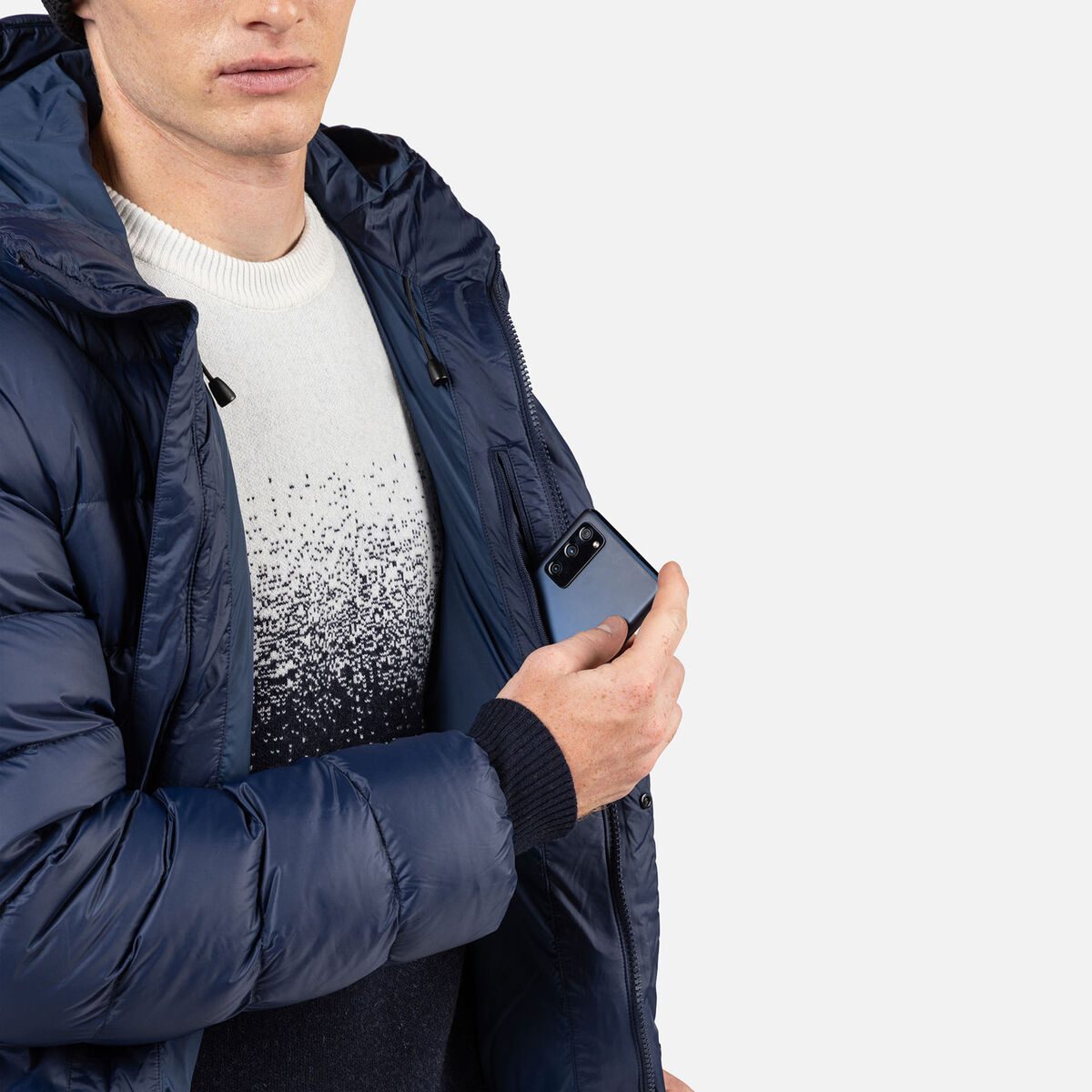 Men's Aretu Down Hoodie Dark Navy