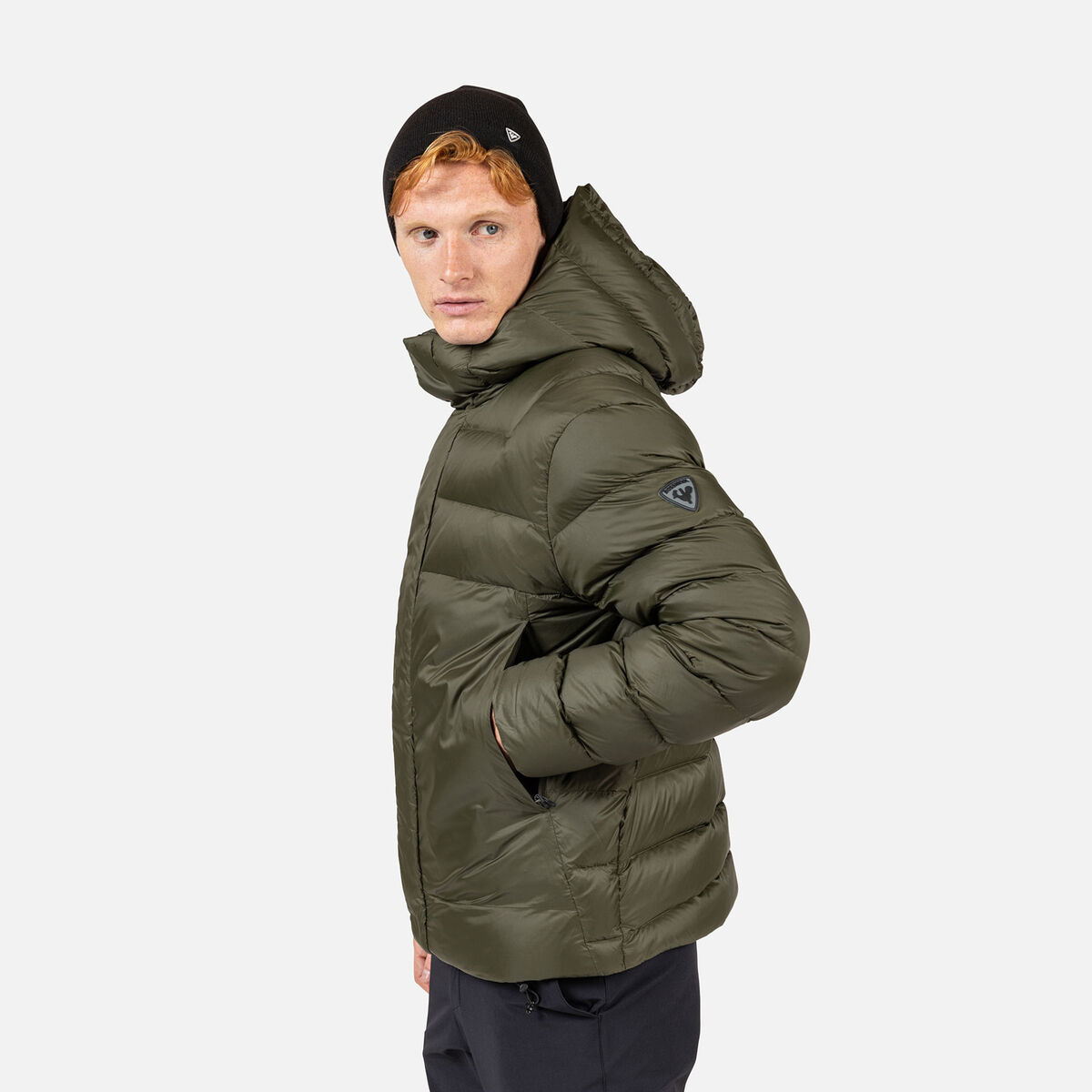 Men's Aretu Down Hoodie Olive Shadow