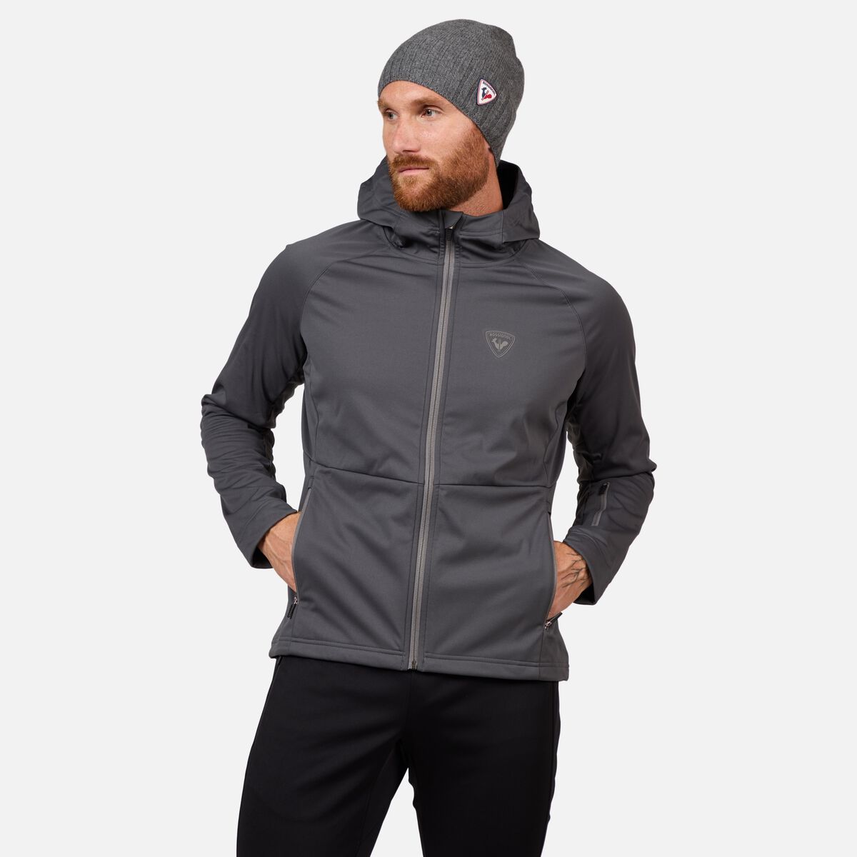 Men's Genetys Hooded Soft Shell Jacket Onyx Grey
