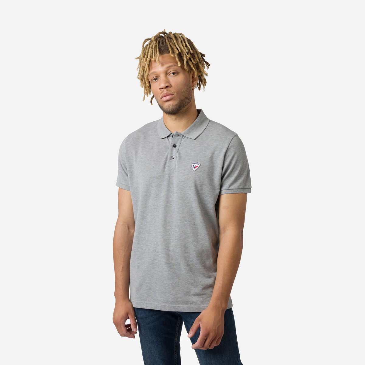 Men's logo polo Heather Grey