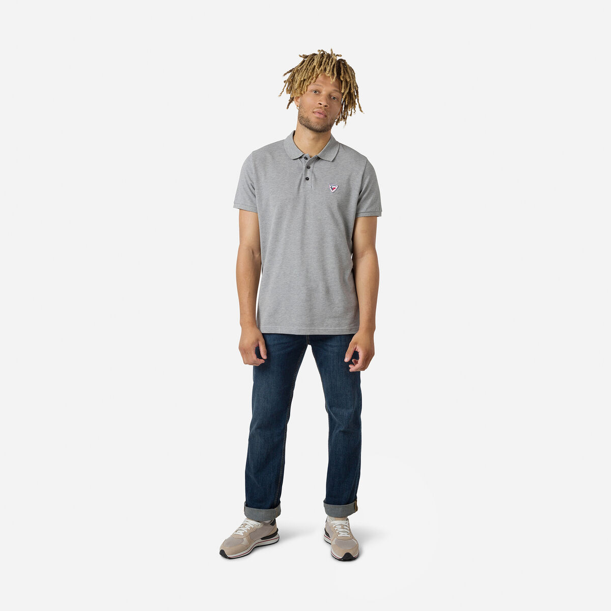 Men's logo polo Heather Grey