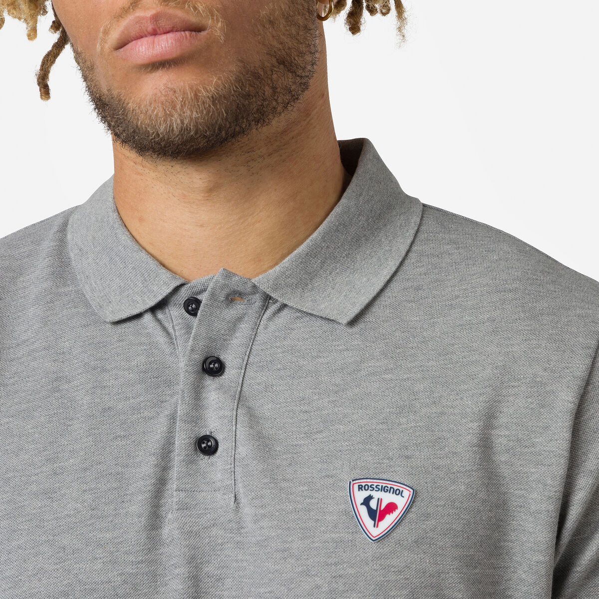 Men's logo polo Heather Grey