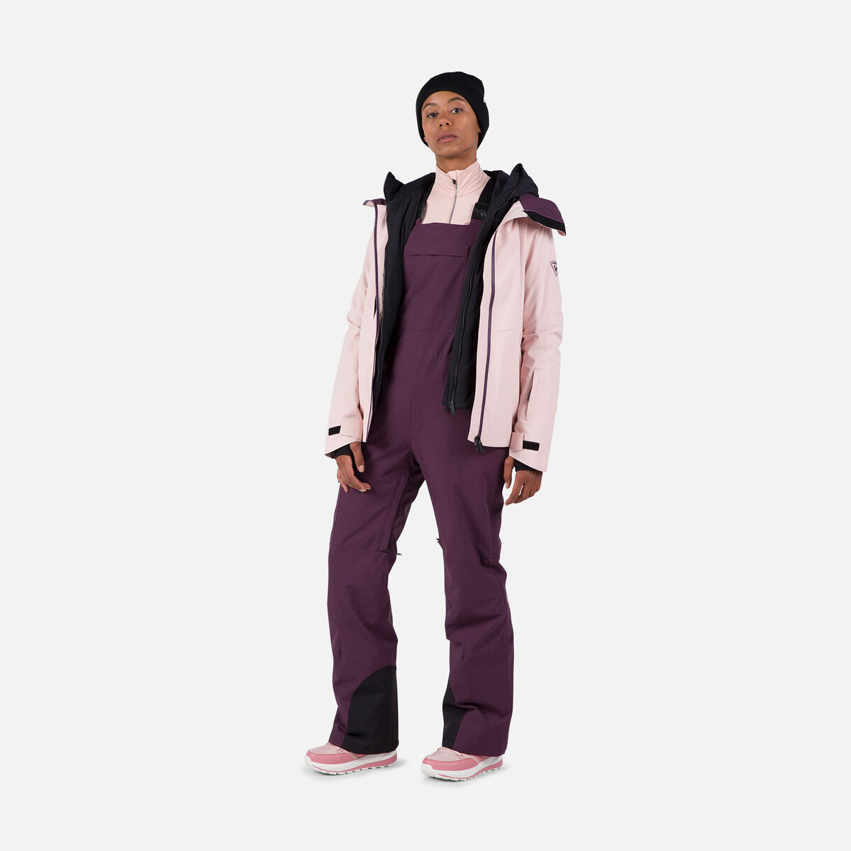 Women's Relaxed Bib Ski Pants Mulberry