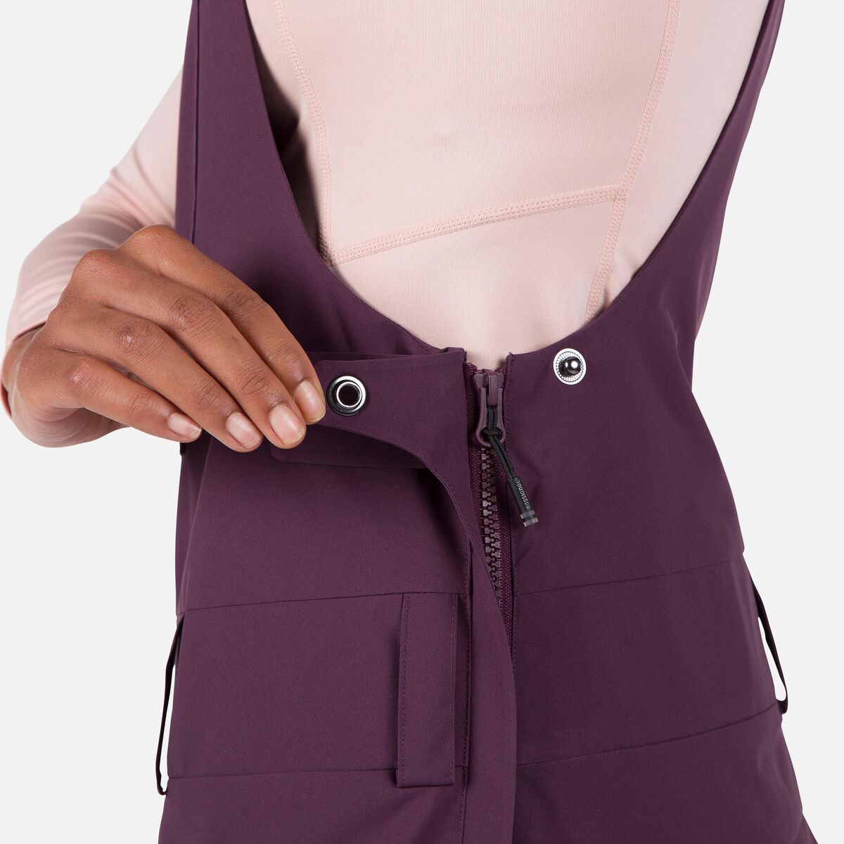 Women's Relaxed Bib Ski Pants Mulberry