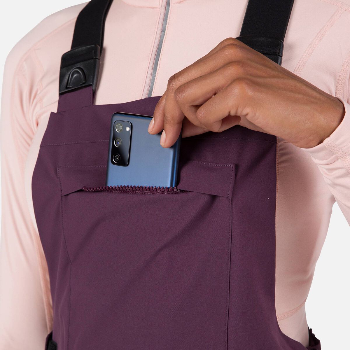 Women's Relaxed Bib Ski Pants Mulberry