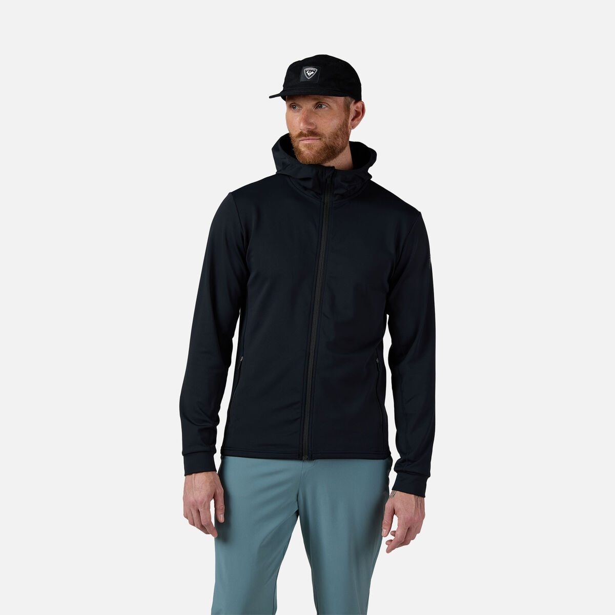 Men's Midlayer Full-Zip Hoodie Jacket Black