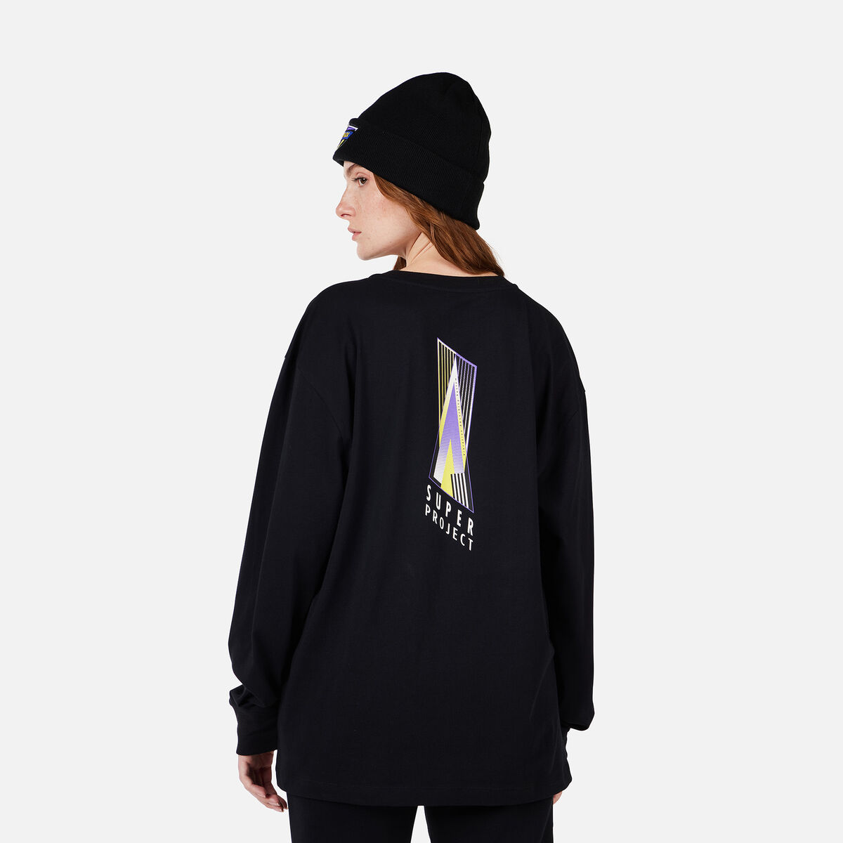 Unisex Super Long Sleeve Tee Black